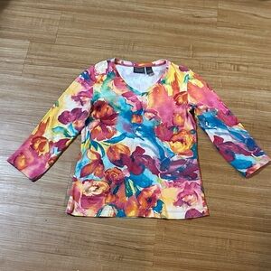 Chico's Additions Colorful Floral Top